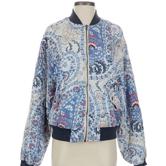 Free People Daytrip Paisley Print Bomber Jacket - Picture 5 of 7